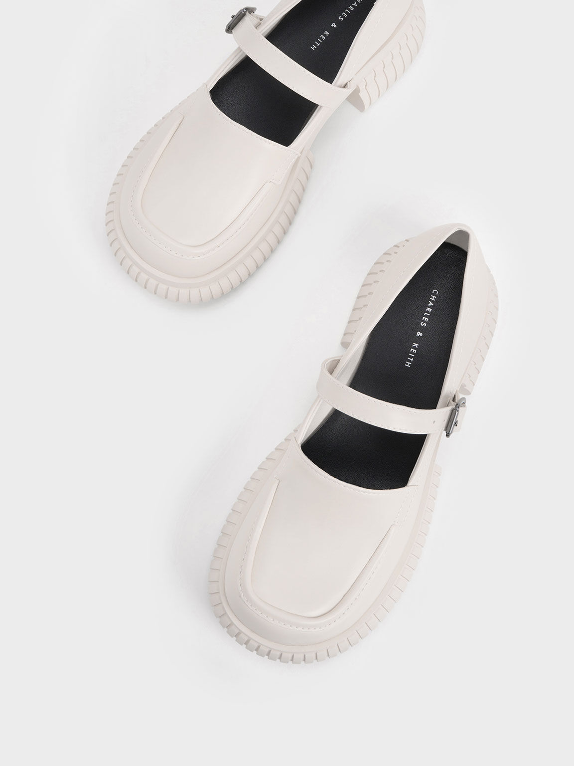 Sepatu Loafers Buckled Mary Jane, Chalk, hi-res