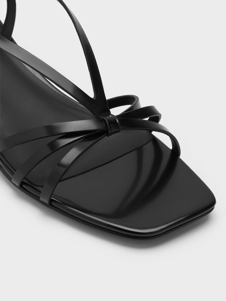Strappy Kitten-Heel Sandals, Black Box, hi-res