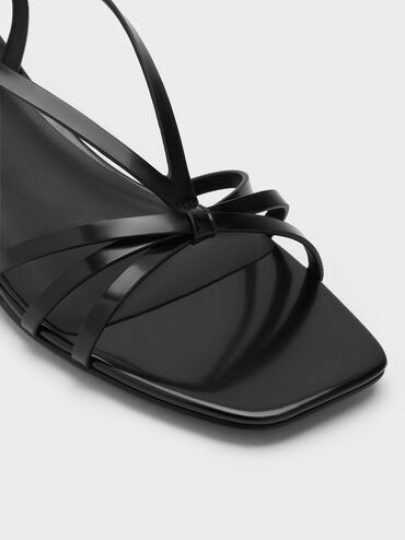 Strappy Kitten-Heel Sandals, Black Box, hi-res