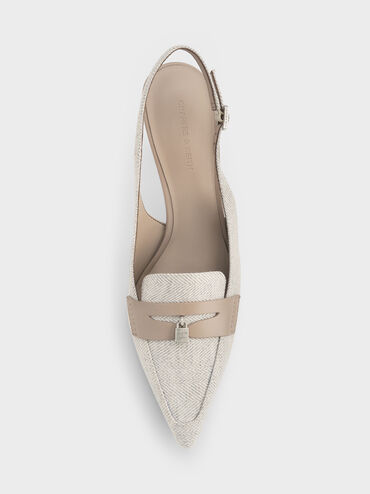 Sepatu Pumps Slingback Griselda Two Tone, Light Grey, hi-res