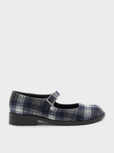 Sepatu Mary Jane Buckled Circle-Charm, Dark Grey, hi-res