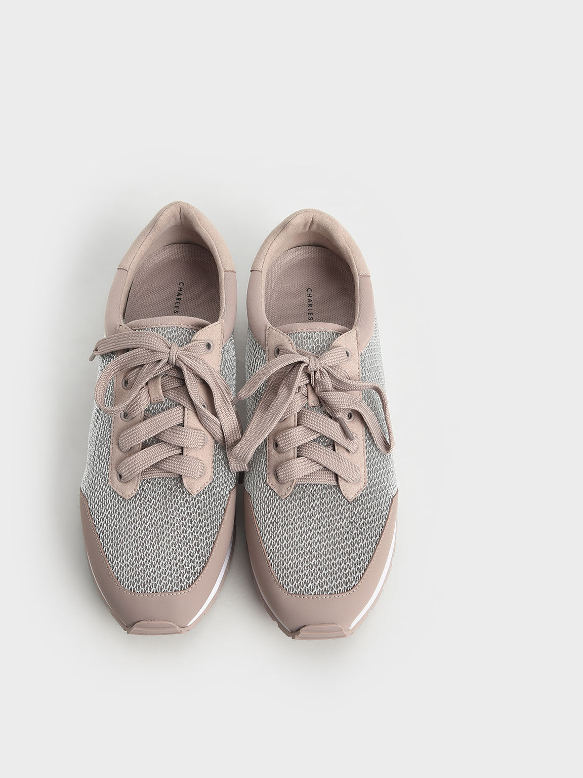 Sepatu Sneakers Mesh Low-Top, Pink, hi-res