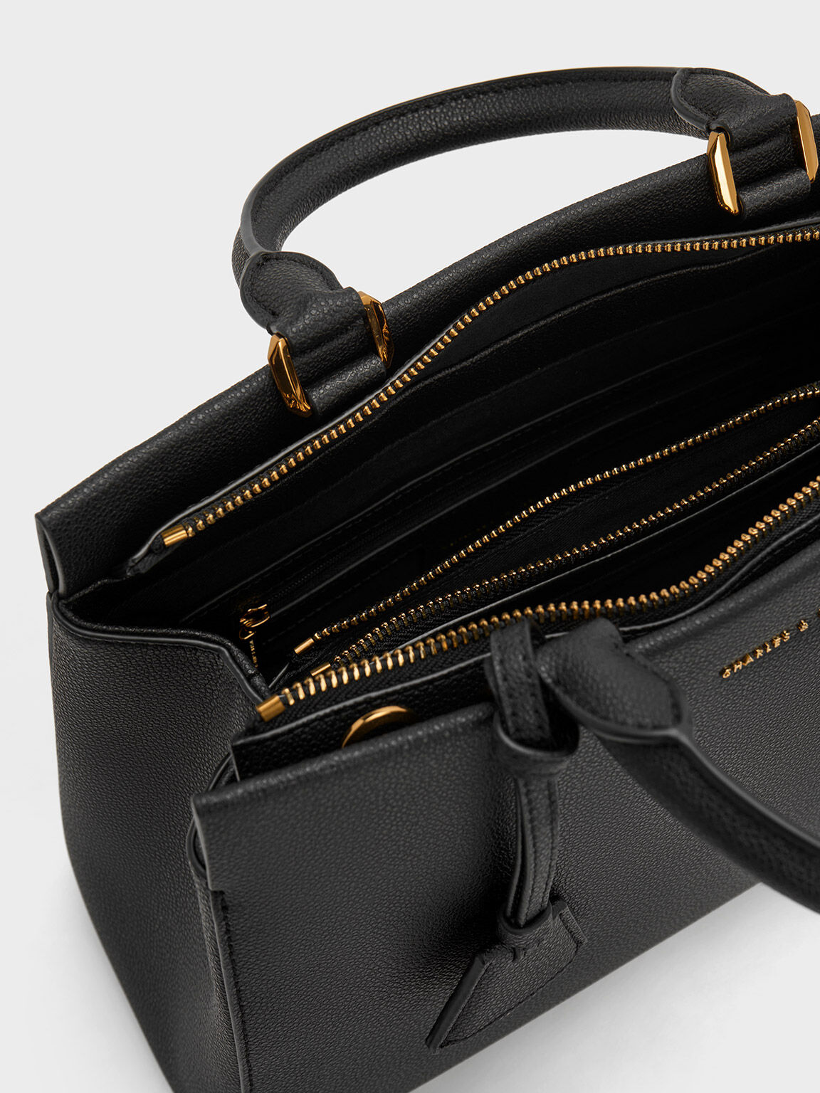 Charles and keith top handle structured bag clearance