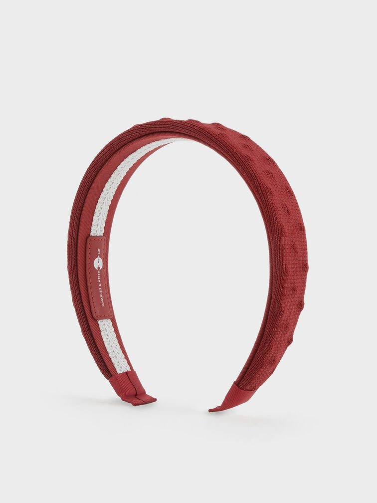 Headband Spike Textured, Red, hi-res