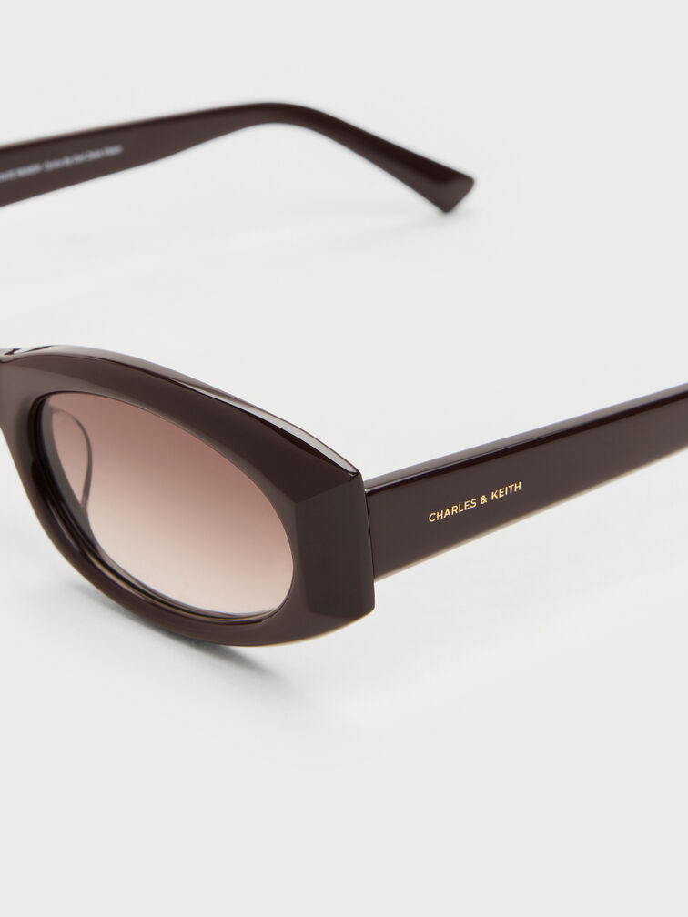 Kacamata Oval Aubrey, Espresso Brown, hi-res