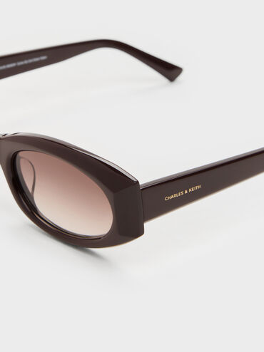 Kacamata Oval Aubrey, Espresso Brown, hi-res