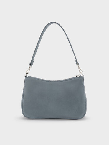 Mini Reese Ruched Bow Shoulder Bag, Smoky Blue, hi-res