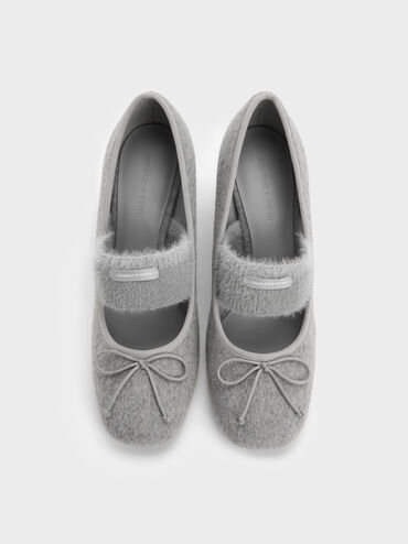 Winona Felt Mary Jane Pumps, Light Grey, hi-res