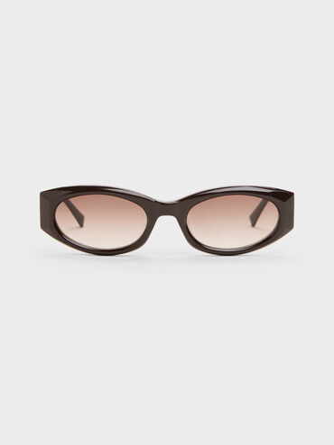 Kacamata Oval Aubrey, Espresso Brown, hi-res