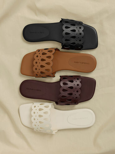 Sandal Slide Cut-Out, Cognac, hi-res