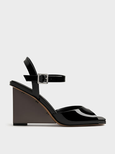 Patent Translucent-Heel Wedges, Black Patent, hi-res