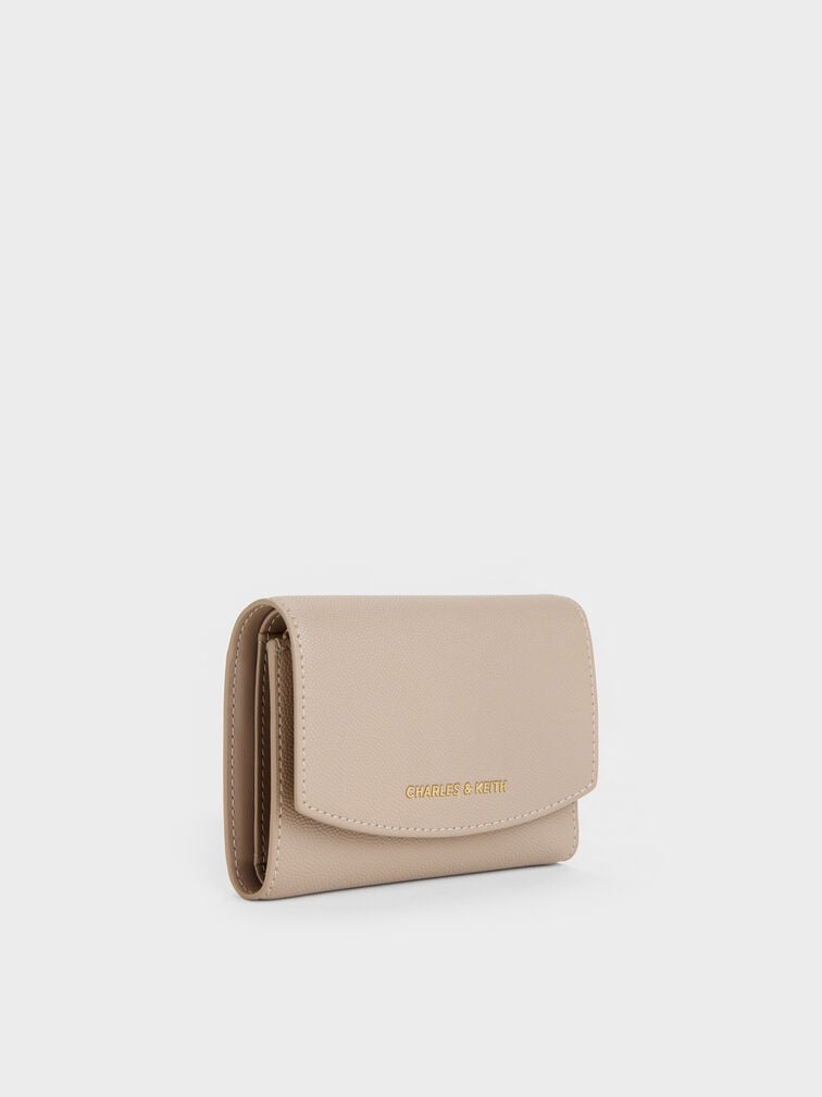 Dompet Flap Curved Briony, Taupe, hi-res