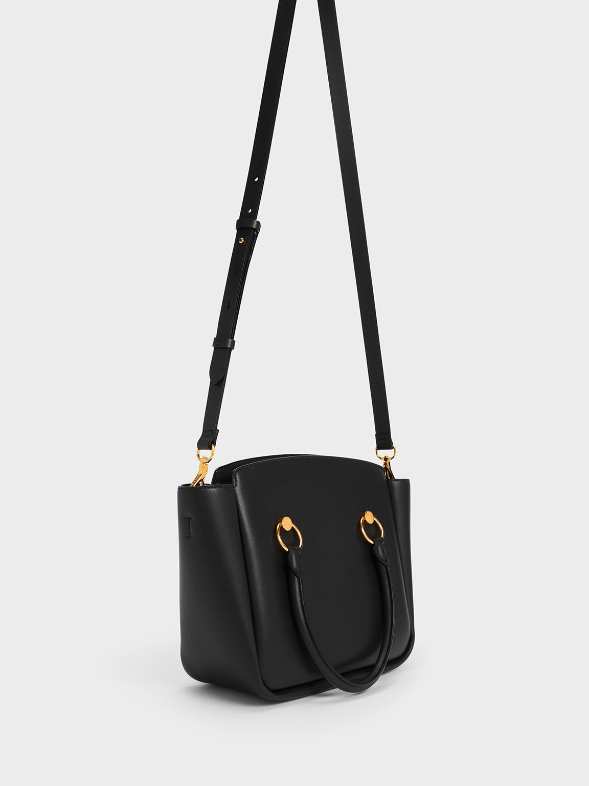Tas Tote Bag Large Ring-Embellished, Black, hi-res