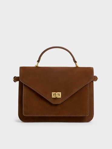 Tas Crossbody Turn-Lock Chance Mini, Pecan Brown, hi-res