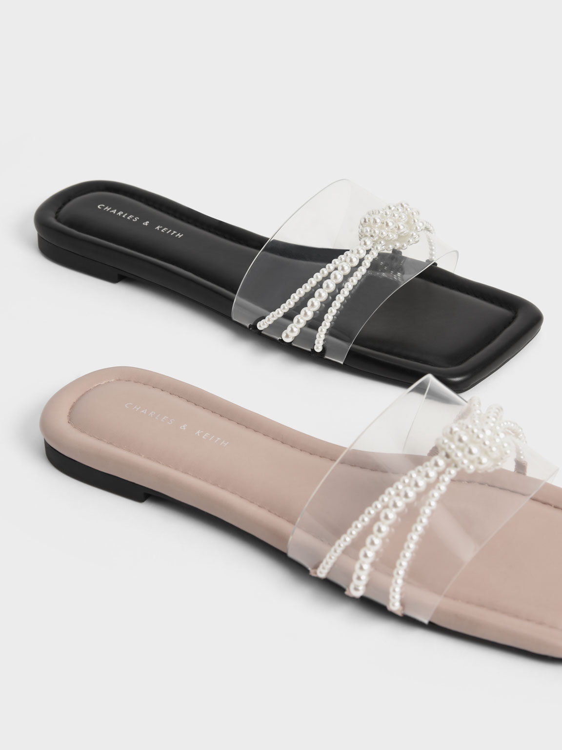 Sandal Slide Bead Embellished, Beige, hi-res