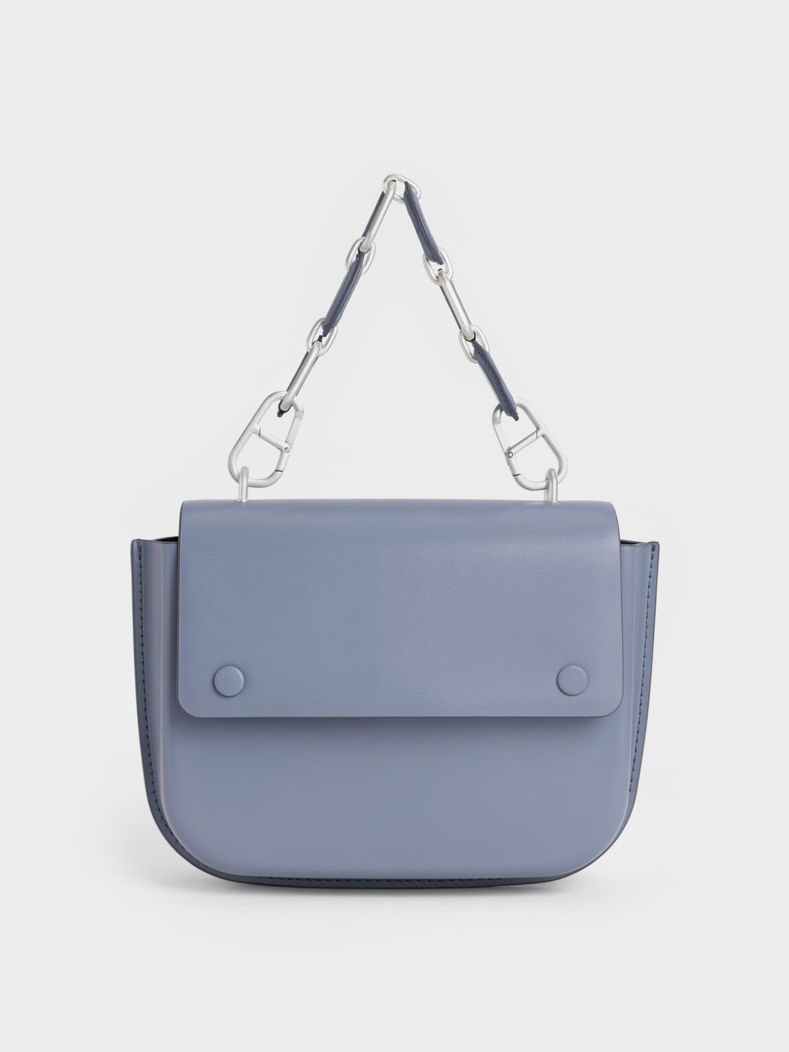 Amber Chain Handle Push-Lock Handbag, Denim Blue, hi-res