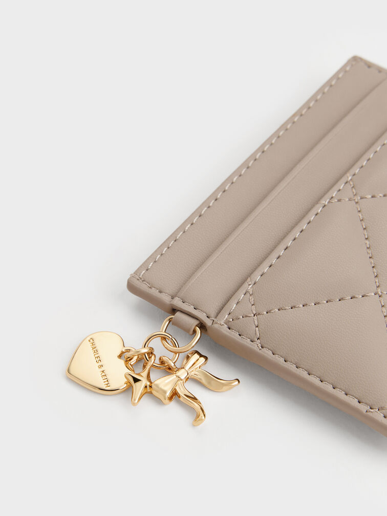 Card Holder Arrietty Quilted, Taupe, hi-res