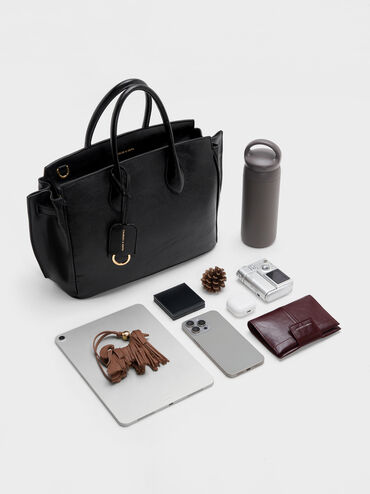 Tas Tote Ginevra Large, Black, hi-res