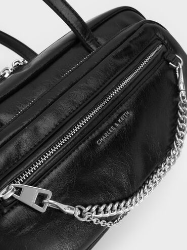 Atwood Chain Elongated Shoulder Bag, Noir, hi-res