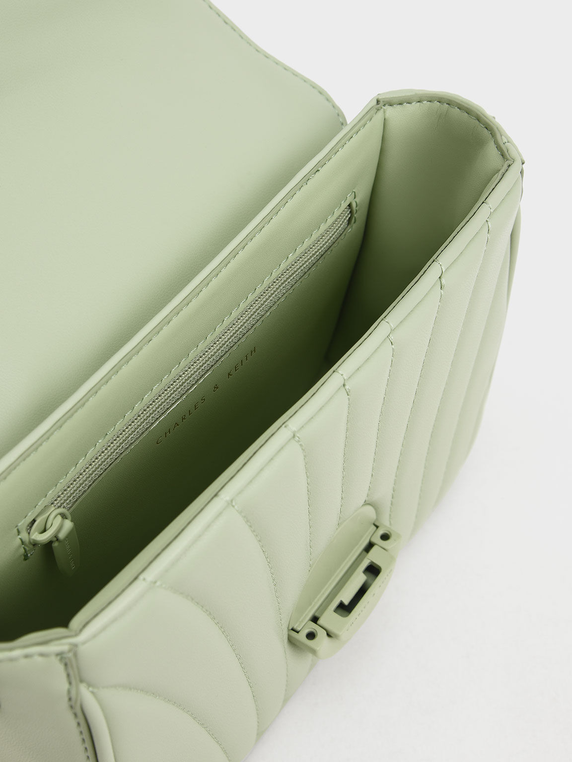 Aurora Metallic Accent Chain Handle Bag, Mint Green, hi-res