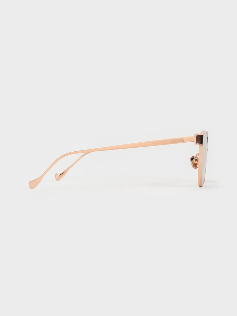 Ginny Cat-Eye Sunglasses, Rose Gold, hi-res