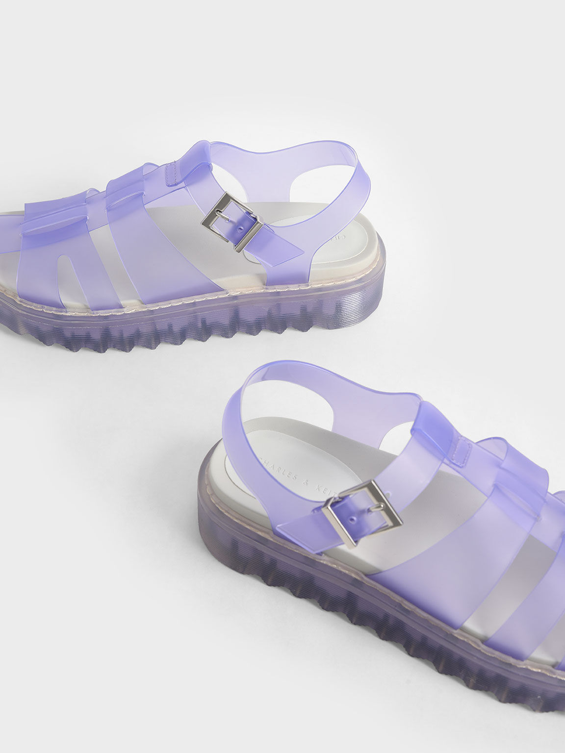 Sandal Caged Translucent, Purple, hi-res