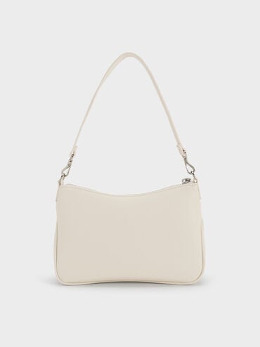 Mini Reese Ruched Bow Shoulder Bag, Cream, hi-res