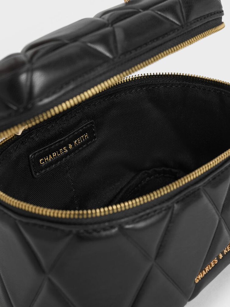 Tas Vanity Top Handle Quilted Arwen, Black, hi-res
