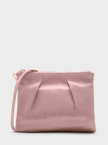 Top Zip Sling Bag, Pink, hi-res