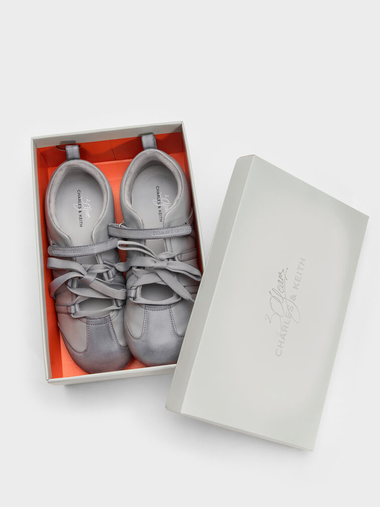 Silko Burnished Mary Jane Sneakers, Light Grey, hi-res