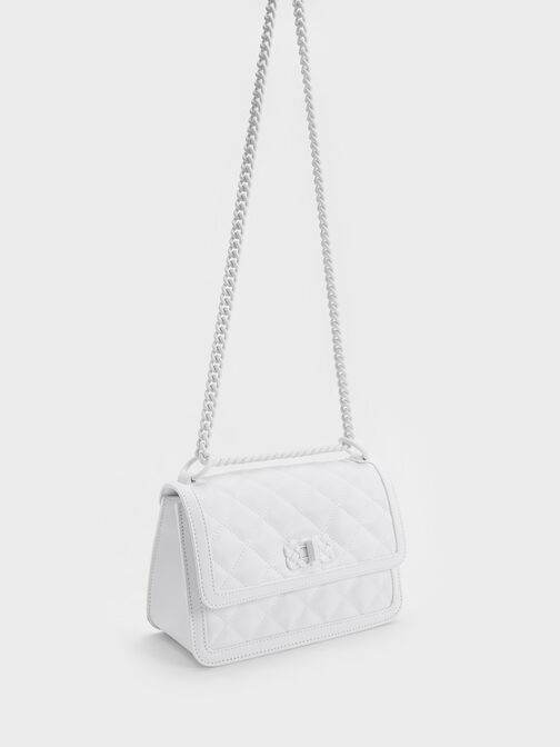 Tas Quilted Chain Micaela, White, hi-res