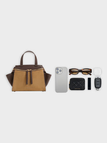 Tas Top Handle Pansy Trapeze Two-Tone, Sahara Sand, hi-res