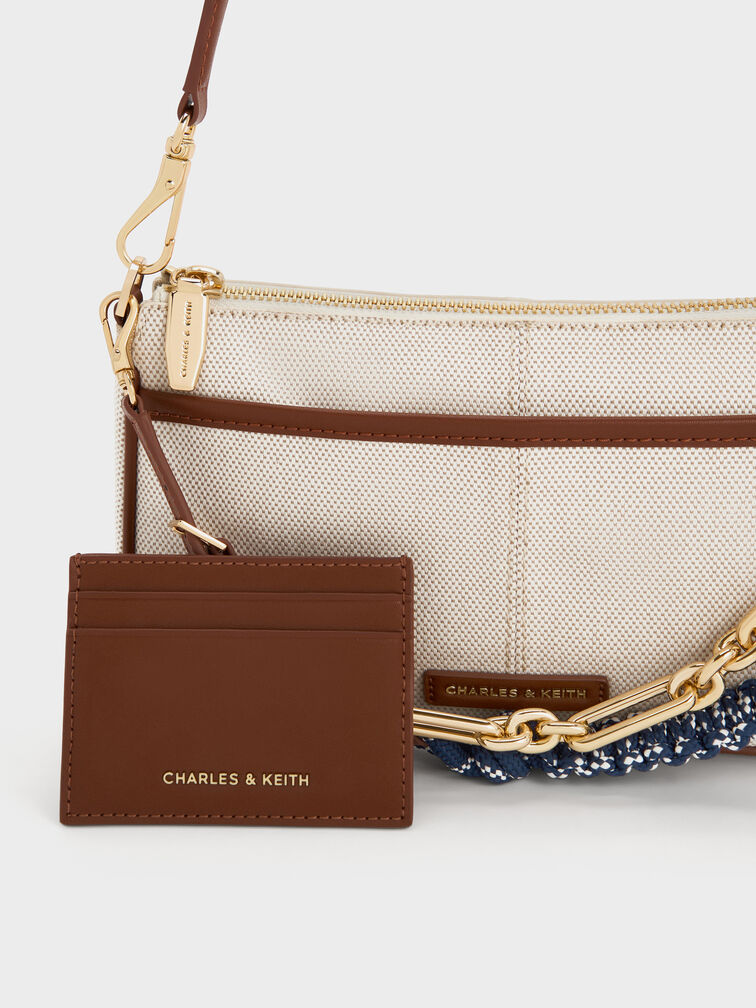 Tas Bahu Knotted-Rope Addison Canvas, Taupe Canvas, hi-res