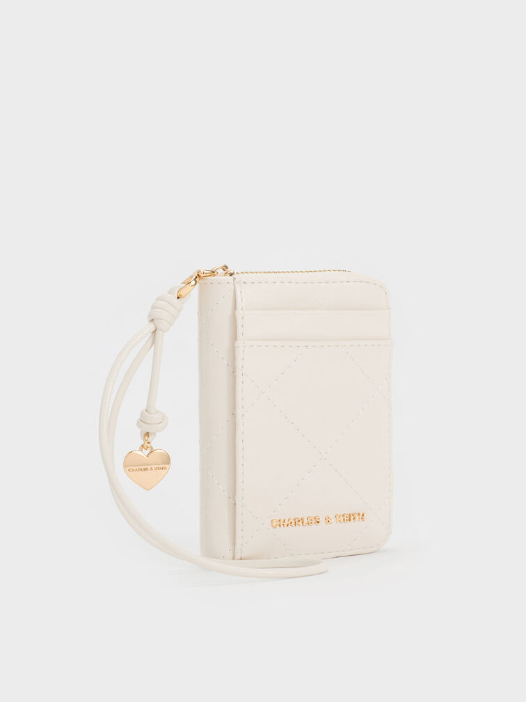 Apfra Quilted Wristlet, Cream, hi-res