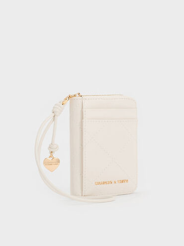 Apfra Quilted Wristlet, Cream, hi-res