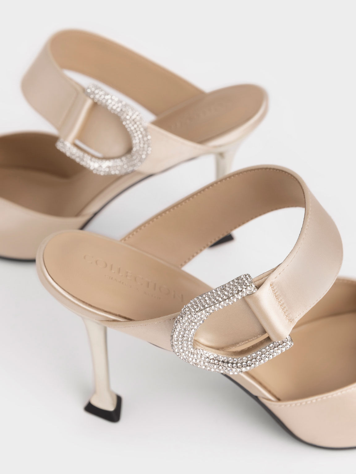 Gabine Recycled Polyester Mules, Champagne, hi-res
