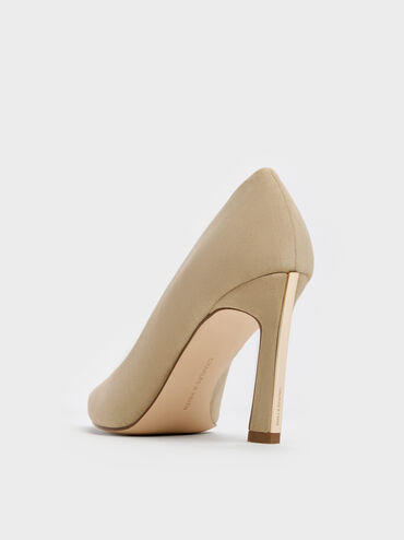 Kerra Faux Suede Pointed High Heels, Beige, hi-res