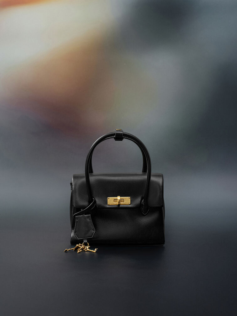 Tas Tote Turn-Lock Kerry Mini, Black, hi-res