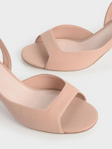 Sandal Slingback Heels Open Toe D'Orsay, Nude, hi-res