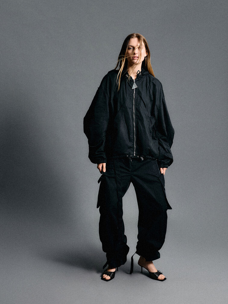 Sadira Satin Heeled Mules, Black Textured, hi-res