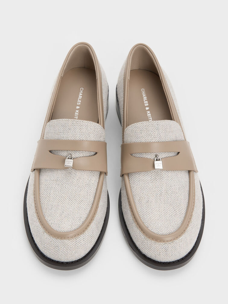 Sepatu Loafers Griselda Two Tone, Light Grey, hi-res
