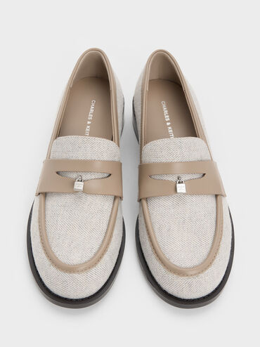 Griselda Two-Tone Loafers, Light Grey, hi-res