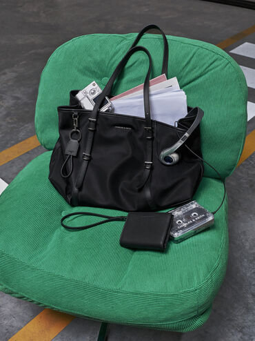Tas Tote Levy Nilon, Noir, hi-res