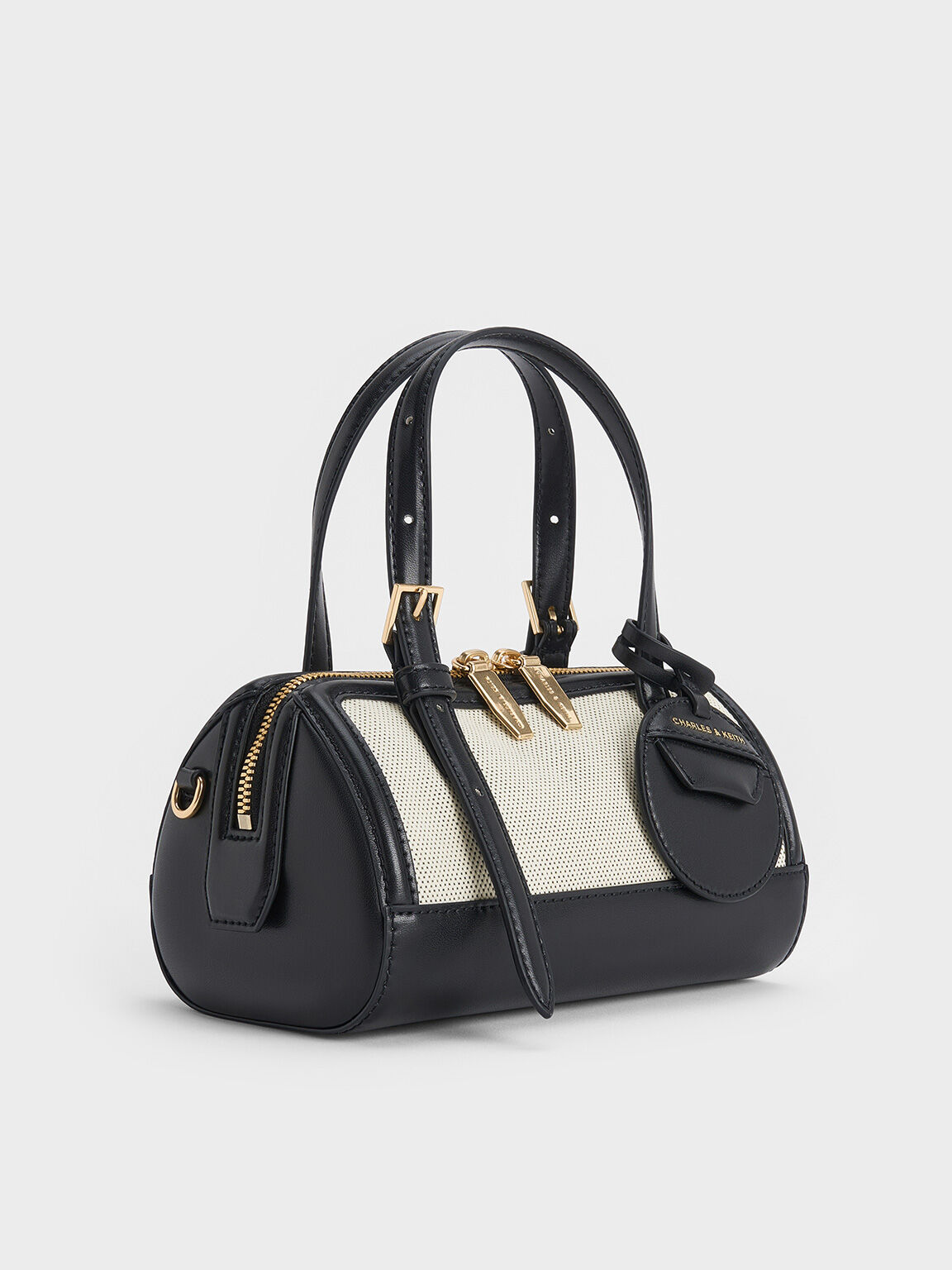 激安直営店 CHARLES - Bag Bowling Two-Tone Canvas Enola Black & ID KEITH バッグ