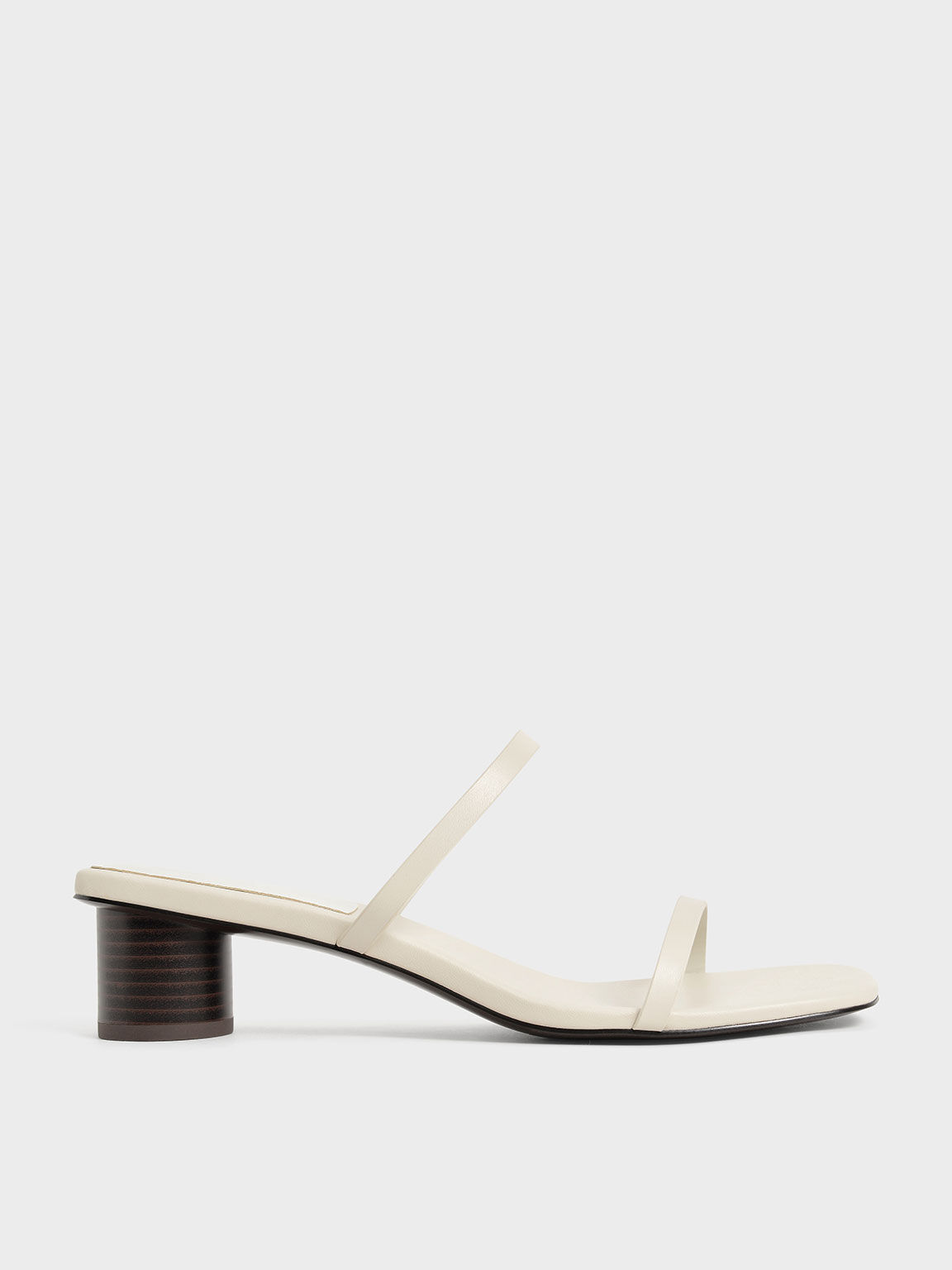 Double Strap Cylindrical Heel Mules, Chalk, hi-res