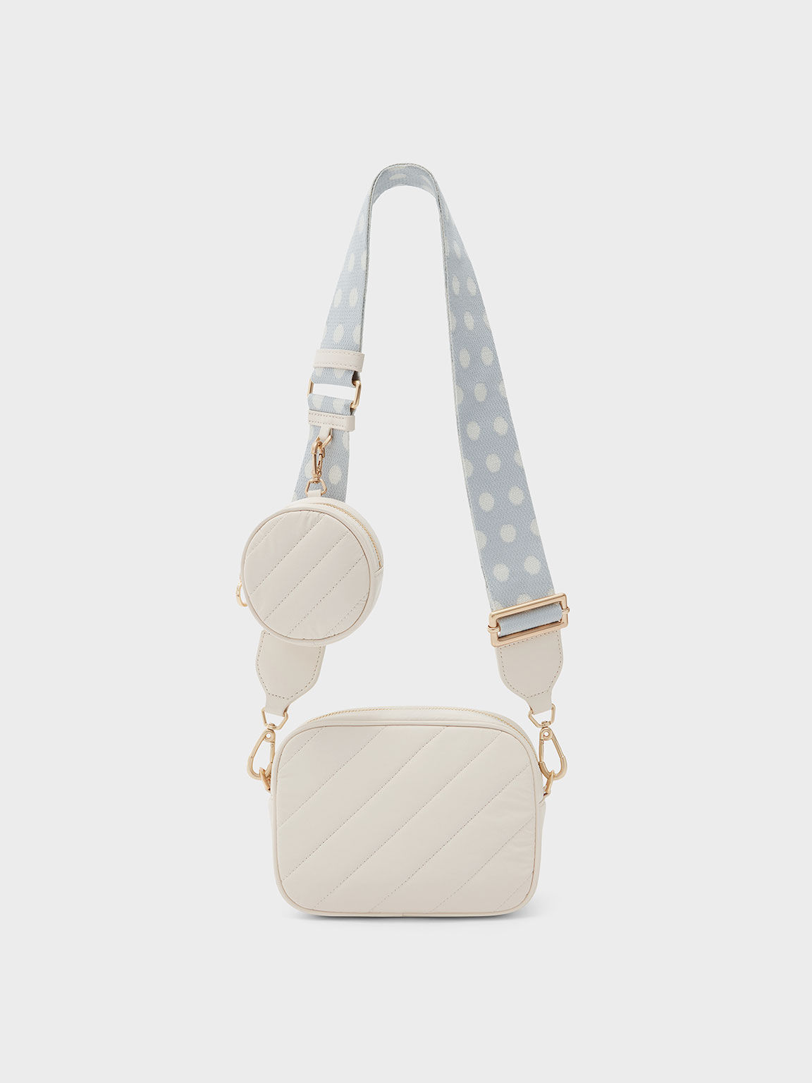 Tas Selempang & Pouch Chailly Panelled, Cream, hi-res