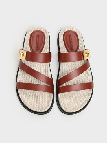 Sandal Strappy Metallic-Buckle Aelin Canvas, Multi, hi-res