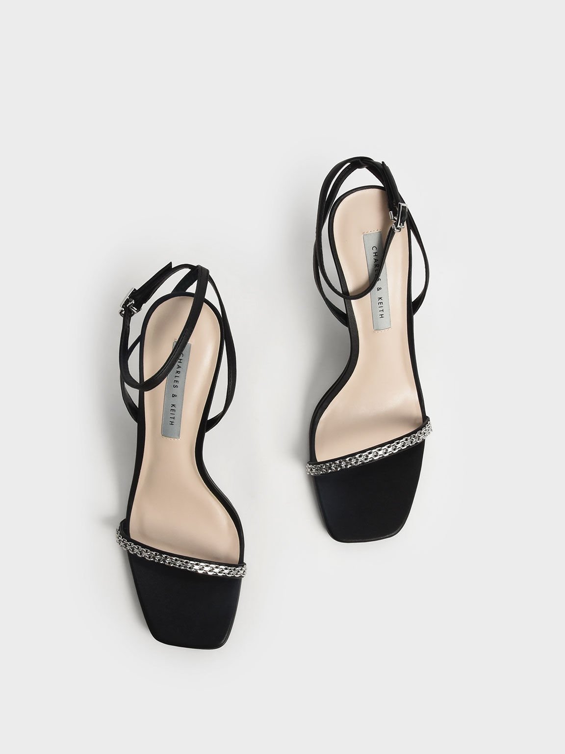 metallic ankle strap sandals