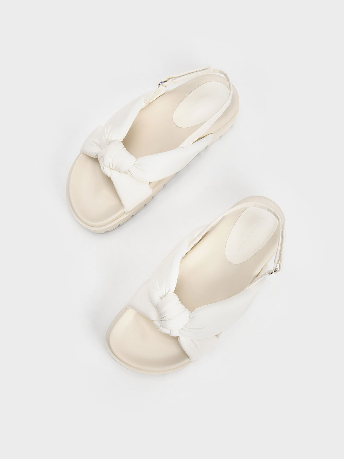 Sandal Flatform Nylon Knotted, White, hi-res