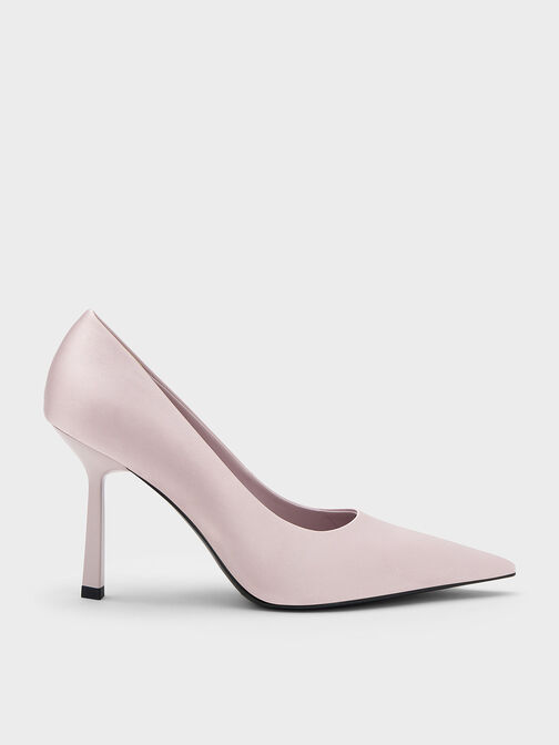 Sepatu Pumps Pointed-Toe Recycled Polyester, Lilac, hi-res